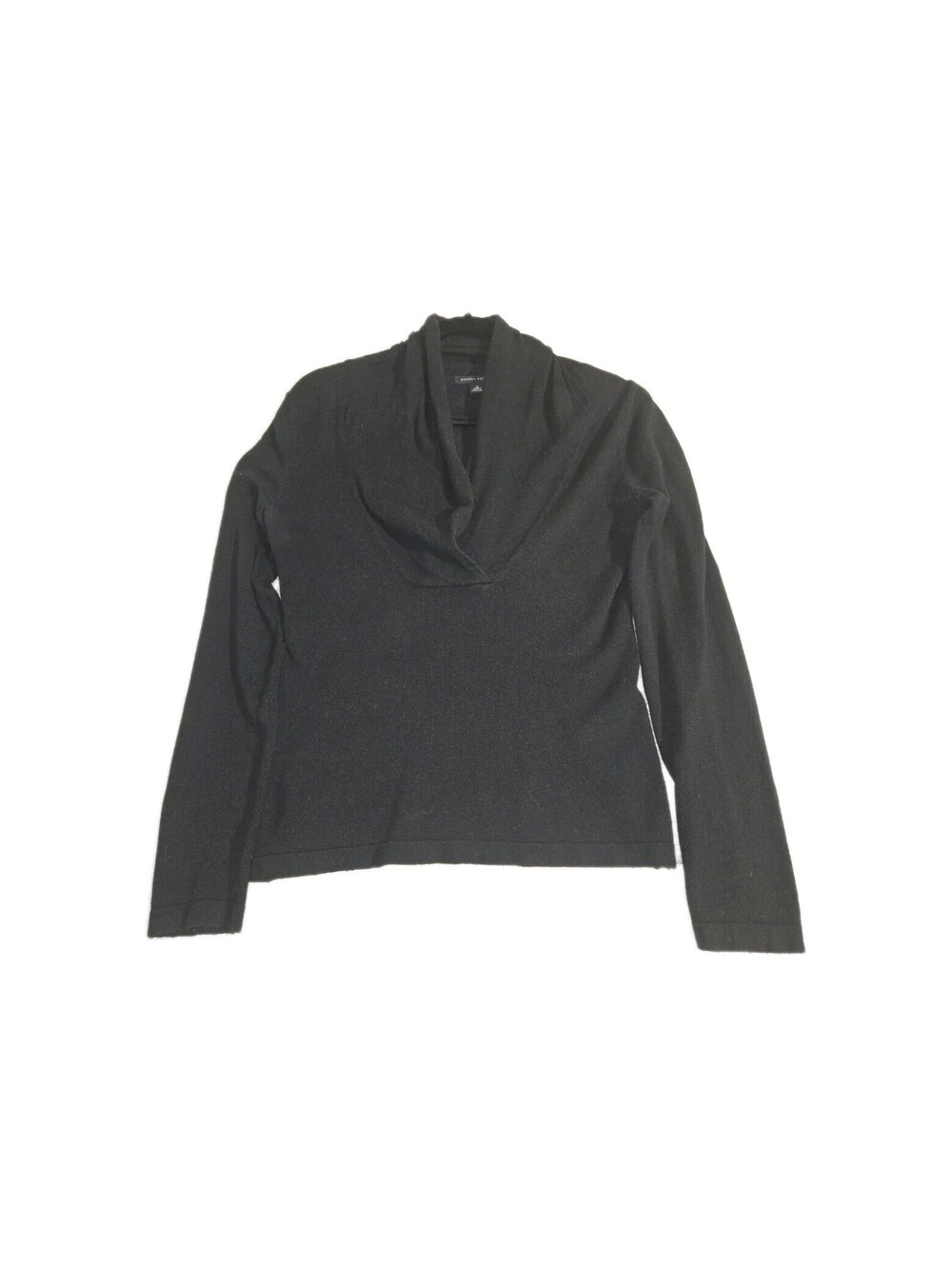 banana republic sweater women medium Wool Cashmere Cotton Black Drape Neck